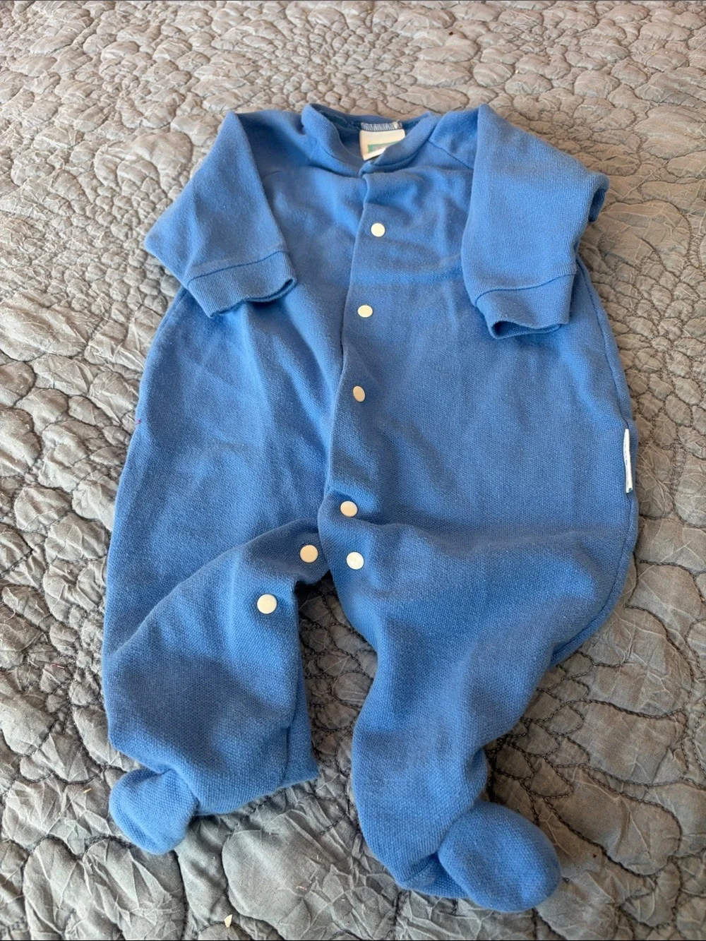 Little Me Blue Fleece Footed One-Piece